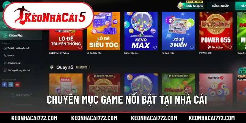 Chuyên mục cá cược game nổi bật tại nhà cái